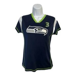Seattle Seahawks Russell Wilson #3 Football Jersey Youth XL(14/16) Blue Vneck